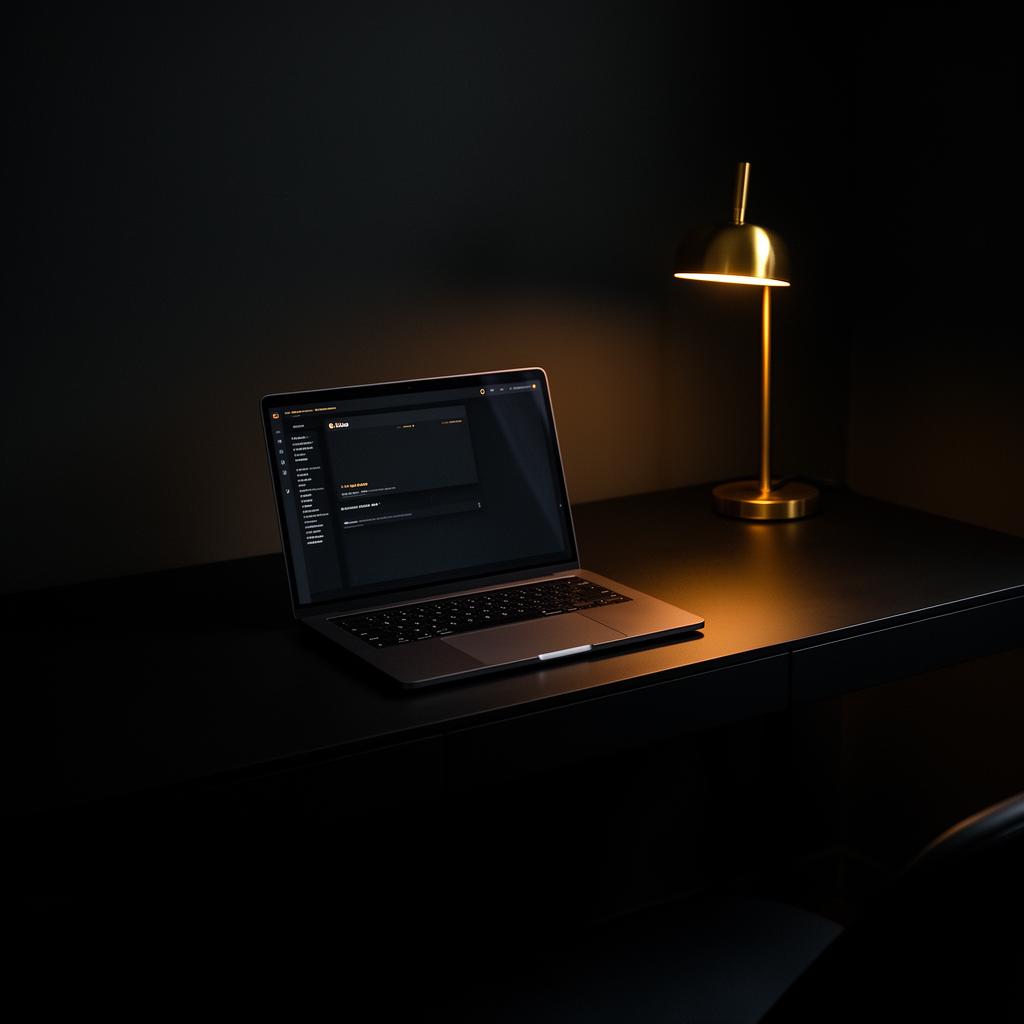 Cinematic designer workspace