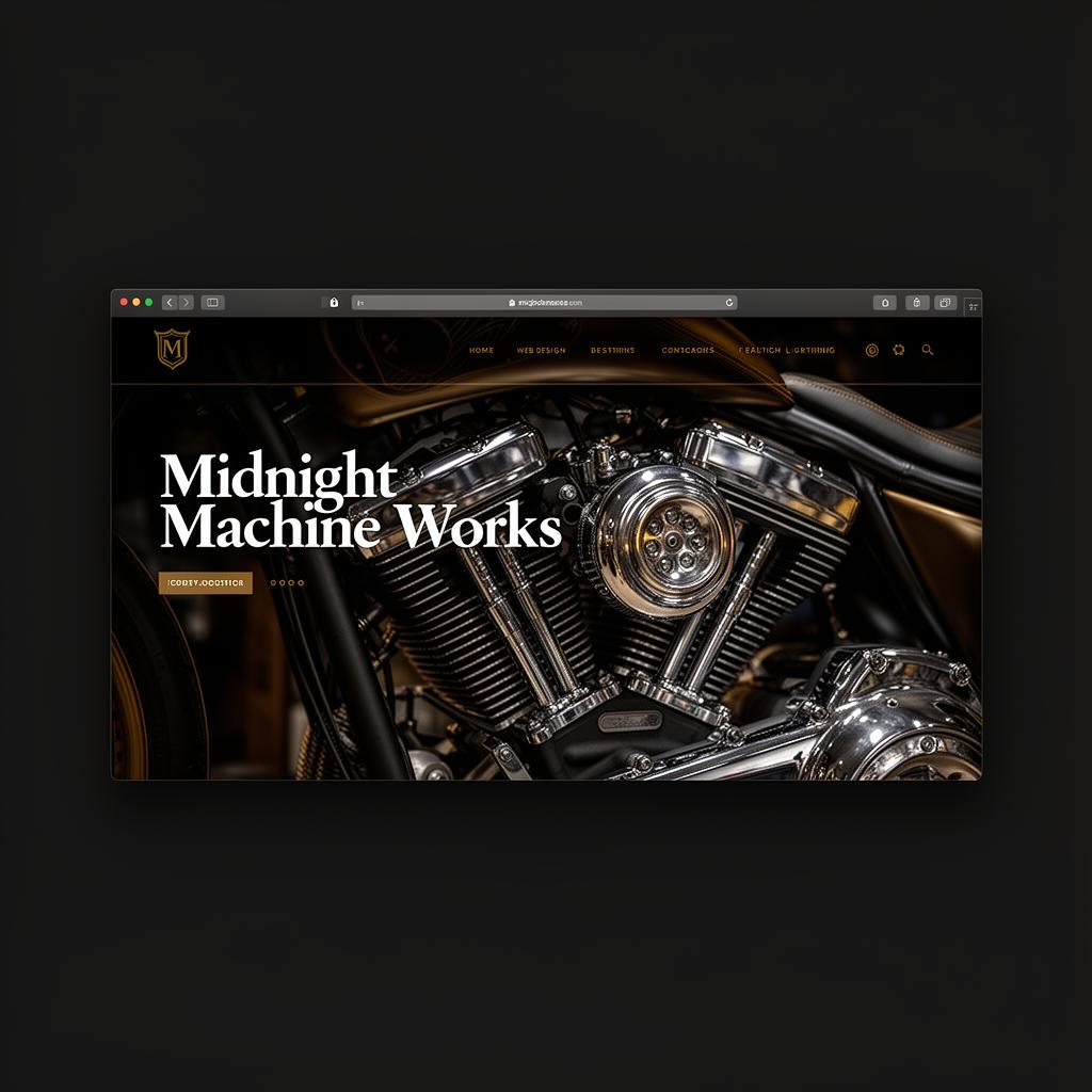 Midnight Machine Works — Workshop website mockup
